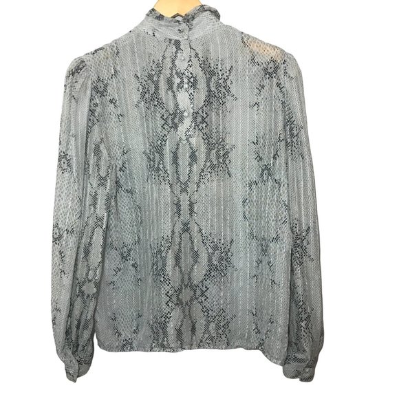 ADRIANNA PAPELL 100% Silk Vintage Snake Print Georgette Blouse Size 10 - Picture 6 of 9